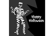 Happy Halloween greeting card with