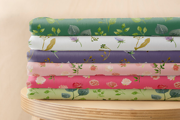 Watercolor flora pattern in Patterns - product preview 1