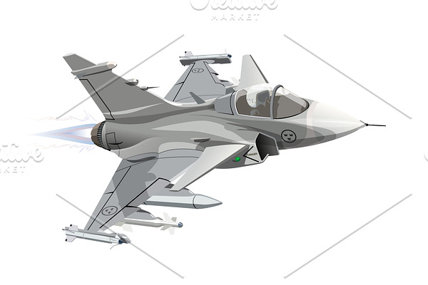 Cartoon Military Jet Fighter Plane