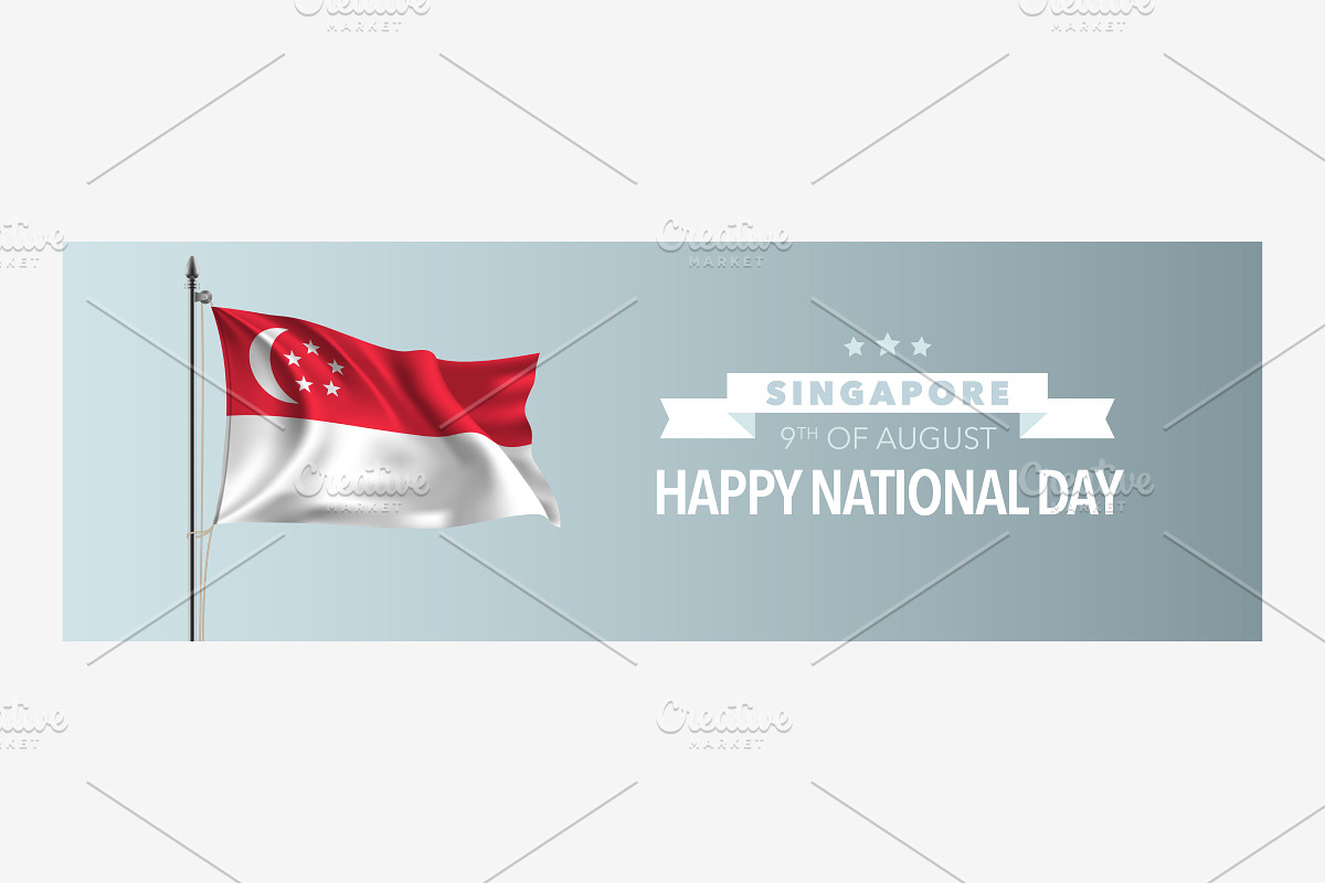 Singapore happy national day vector in Illustrations - product preview 8