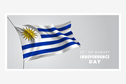 Uruguay independence day vector card