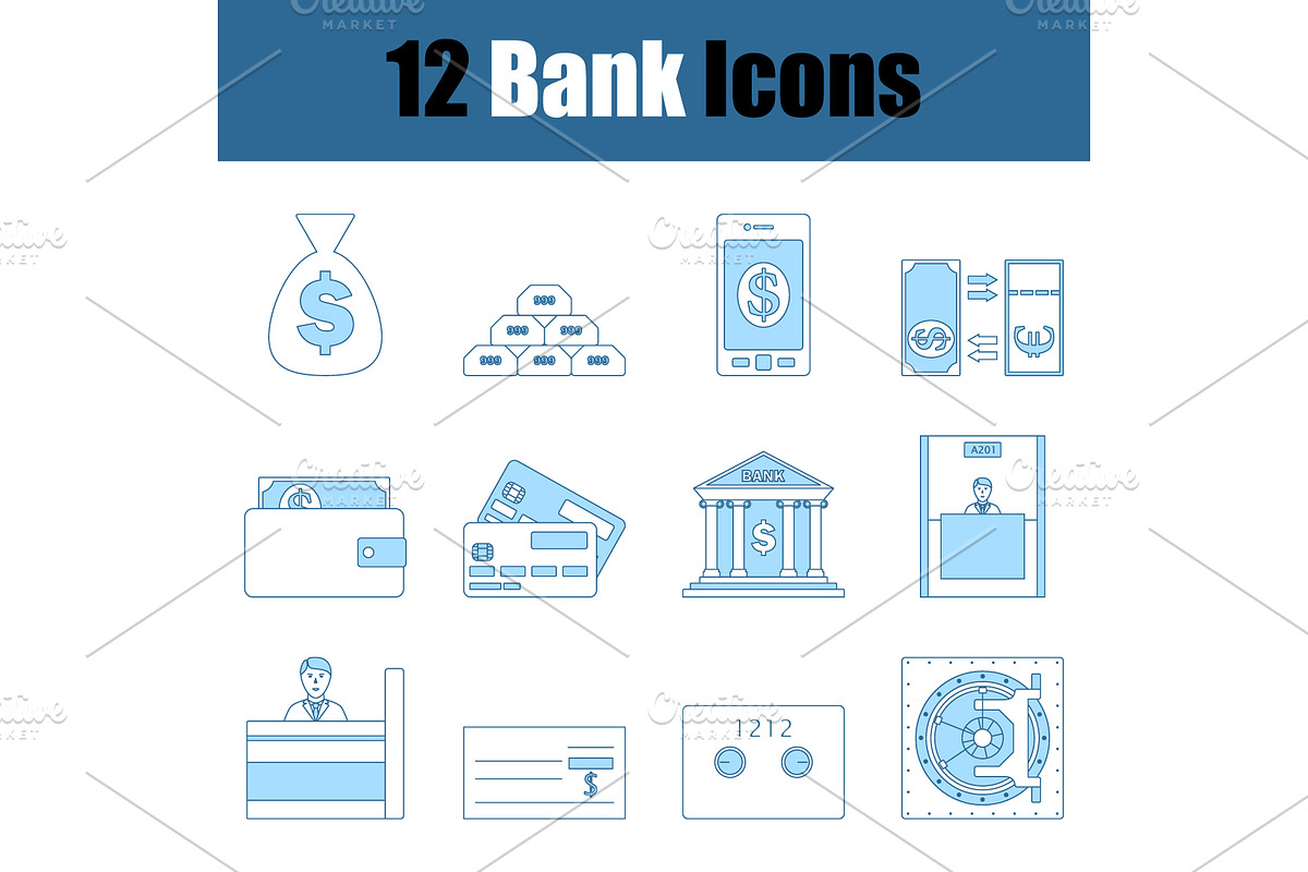 Bank Icon Set in Icons - product preview 8