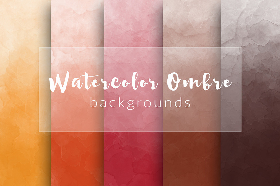 Ombre watercolor autumn backgrounds