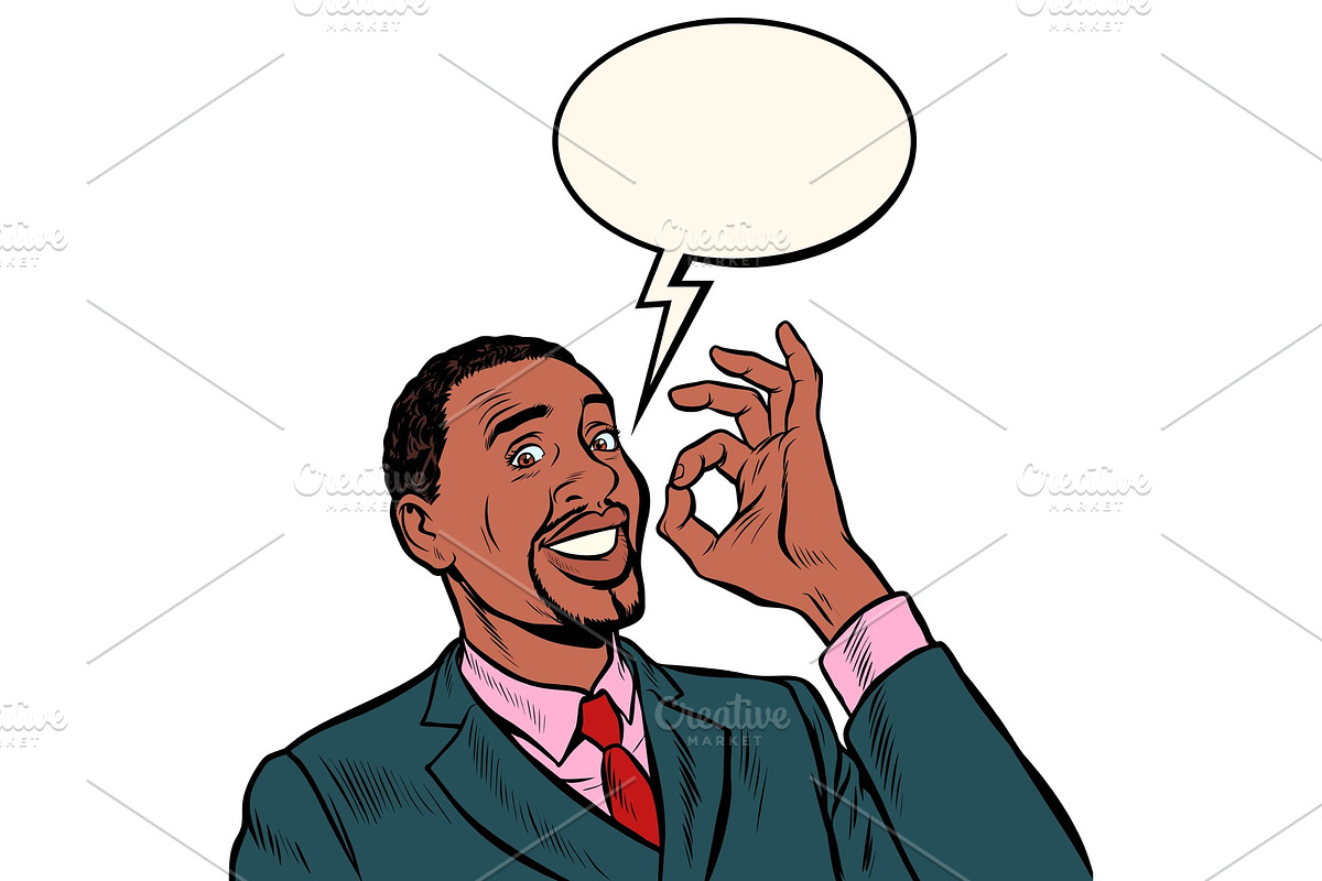 OK african man businessman. hand in Illustrations - product preview 8