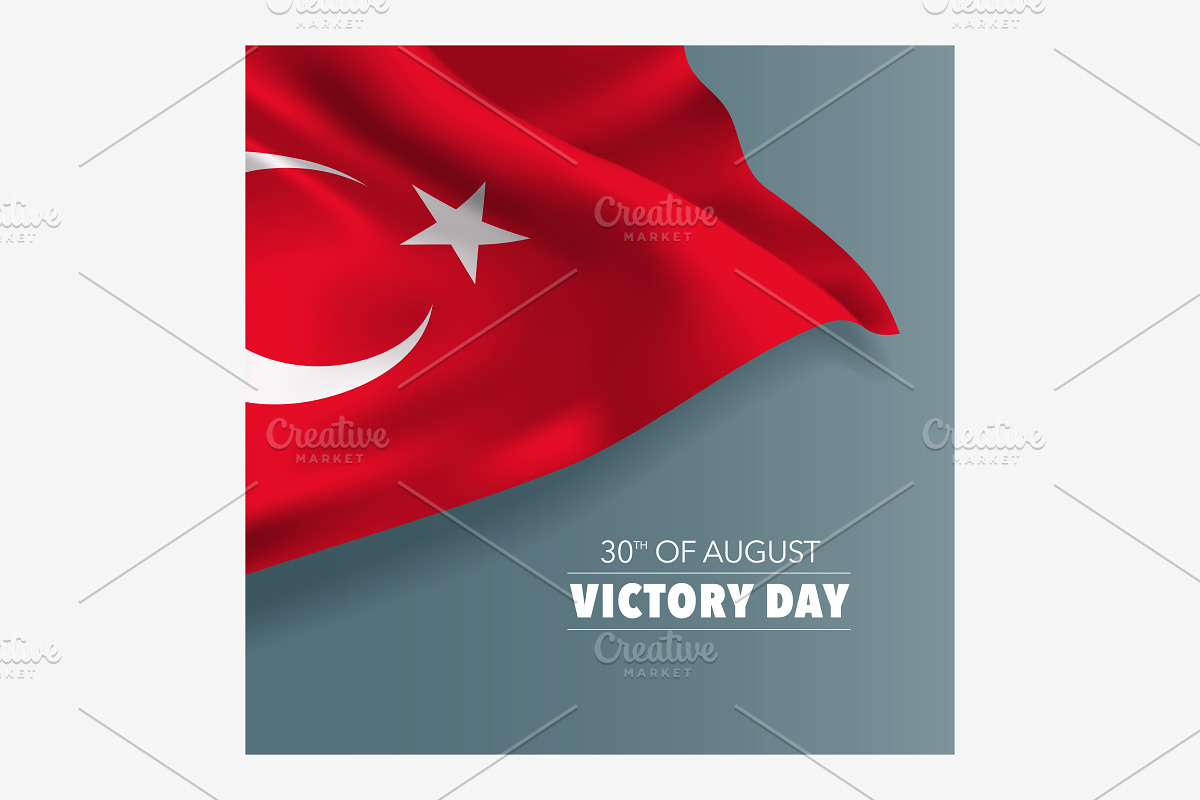 Turkey happy victory day vector card in Illustrations - product preview 8