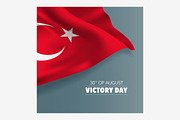 Turkey happy victory day vector card