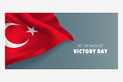 Turkey happy victory day vector card