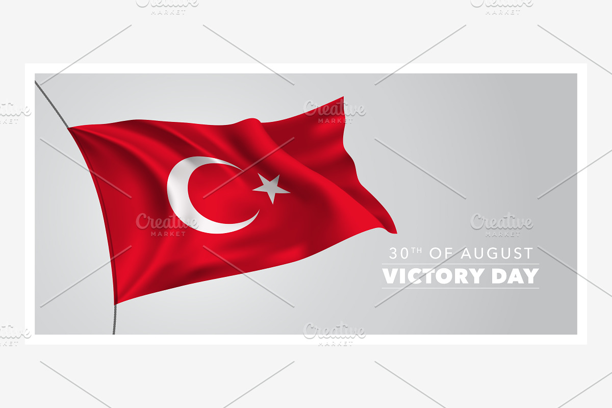 Turkey happy victory day vector card in Illustrations - product preview 8
