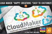 Colorful Flat Cloud Logo Maker Set