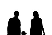 Parents and Son Graphic Silhouette i