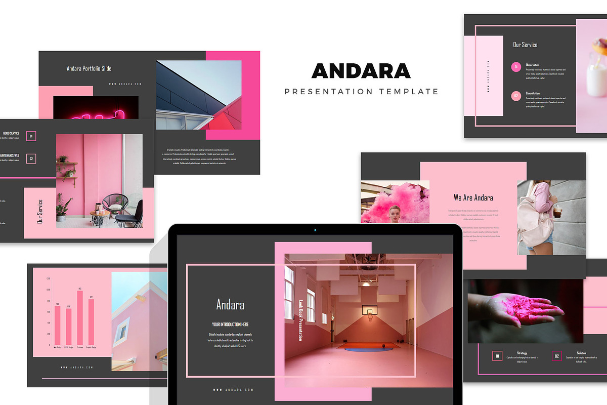 Andara : Pink Lookbook Keynote in Keynote Templates - product preview 8