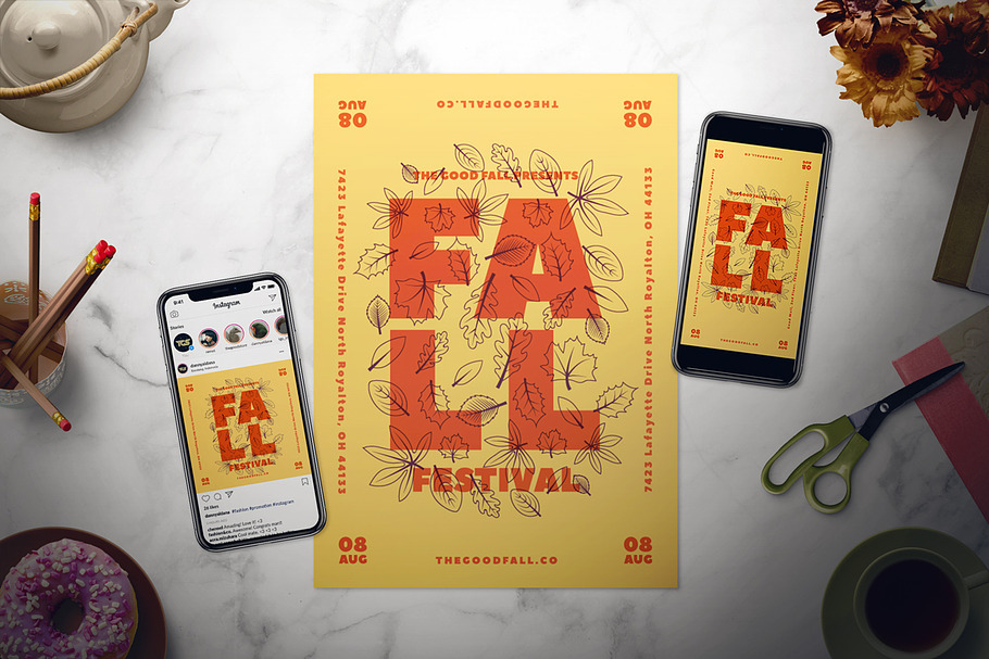 Fall Event Flyer Set in Flyer Templates - product preview 8