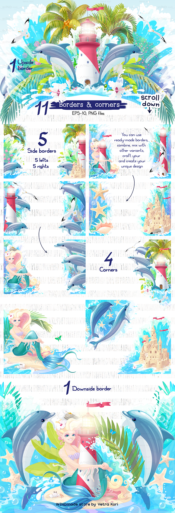 vector SET Sea dream in Illustrations - product preview 6