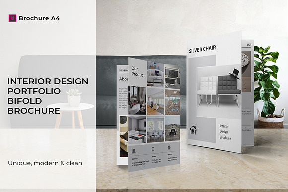 Interior Design Bifold Brochure in Brochure Templates - product preview 6