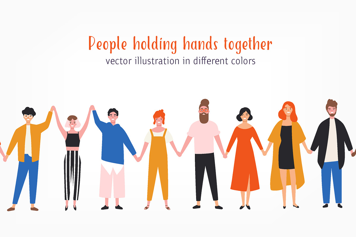 People holding hands in Illustrations - product preview 8