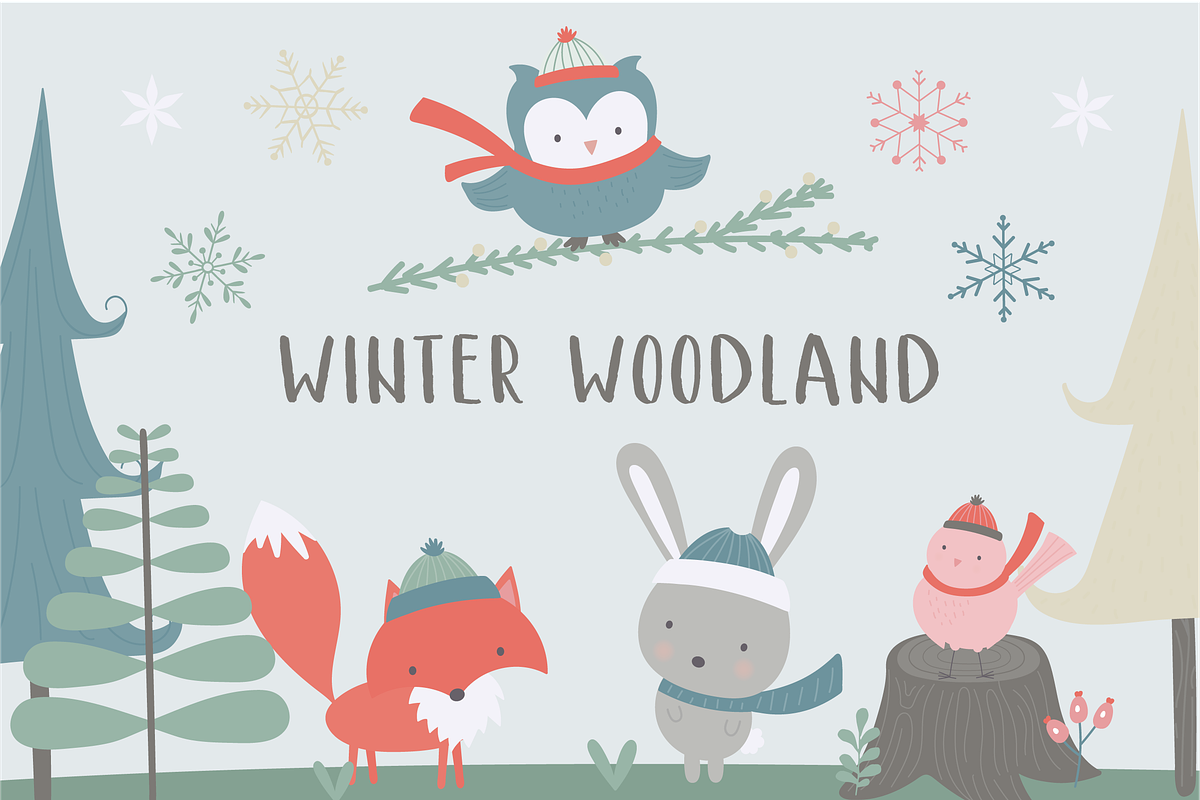 Winter woodland in Illustrations - product preview 8