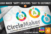Colorful Flat Circle Logo Maker Set
