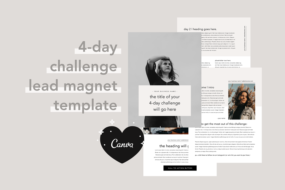 4 Day Challenge Lead Magnet | Canva in Magazine Templates - product preview 8