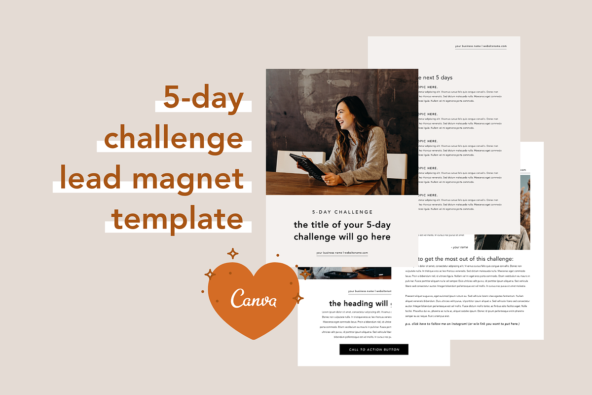 5 Day Challenge Lead Magnet | Canva in Magazine Templates - product preview 8