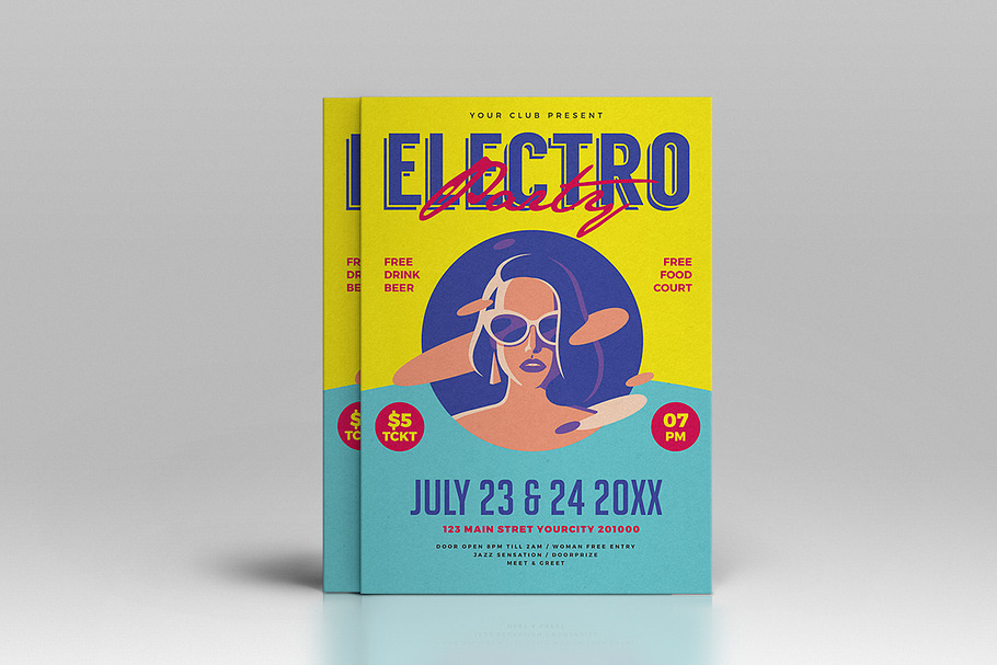 Electro Summer Flyer in Flyer Templates - product preview 8