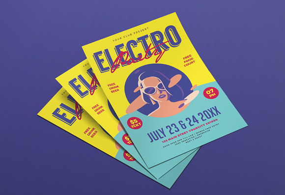 Electro Summer Flyer in Flyer Templates - product preview 1