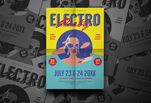 Electro Summer Flyer in Flyer Templates - product preview 2