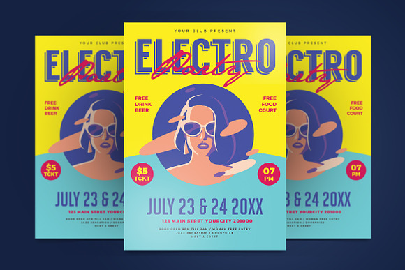 Electro Summer Flyer in Flyer Templates - product preview 3