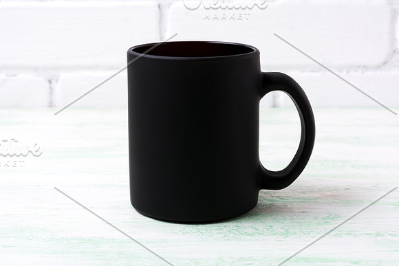 Black coffee mug mockup in Branding Mockups - product preview 1