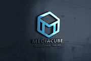 Media Cube Letter M Logo