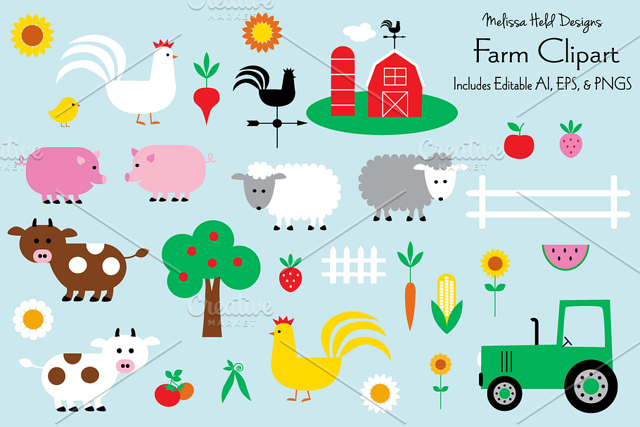 Farm Clipart in Illustrations - product preview 8
