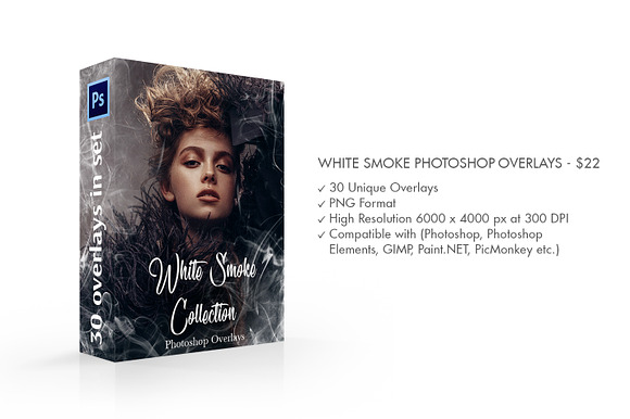 White Smoke Photoshop Overlays in Add-Ons - product preview 1
