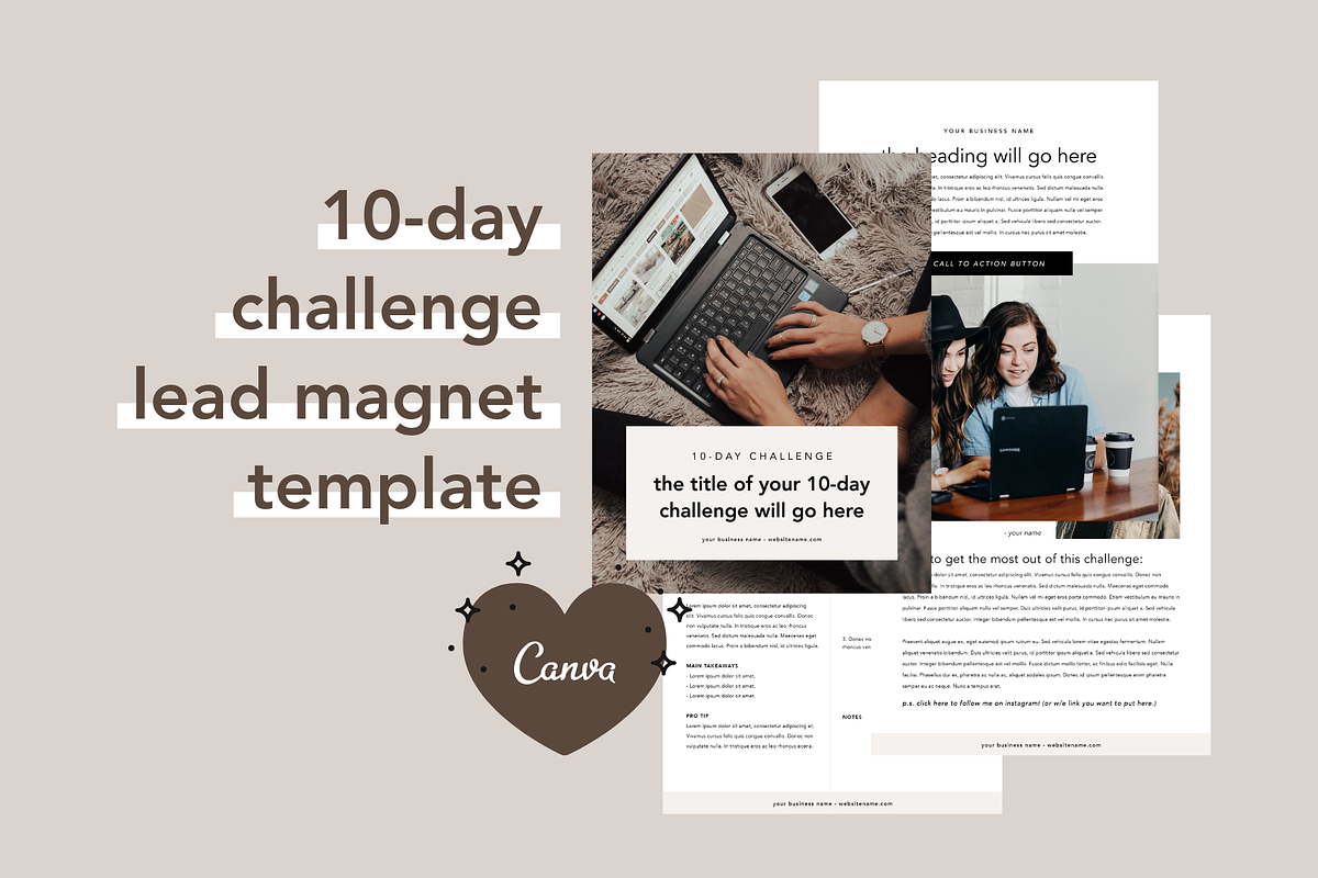 10 Day Challenge Lead Magnet | Canva in Magazine Templates - product preview 8