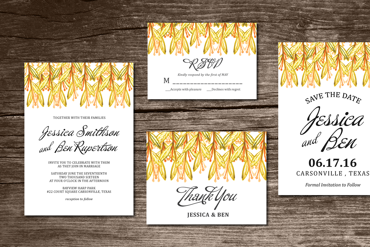 Wedding Invitation Suite watercolor in Wedding Templates - product preview 8
