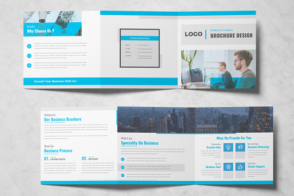 Creative Square Trifold Brochure in Brochure Templates - product preview 4
