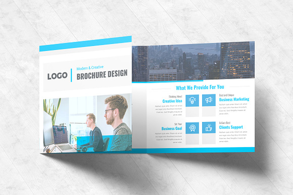 Creative Square Trifold Brochure in Brochure Templates - product preview 7
