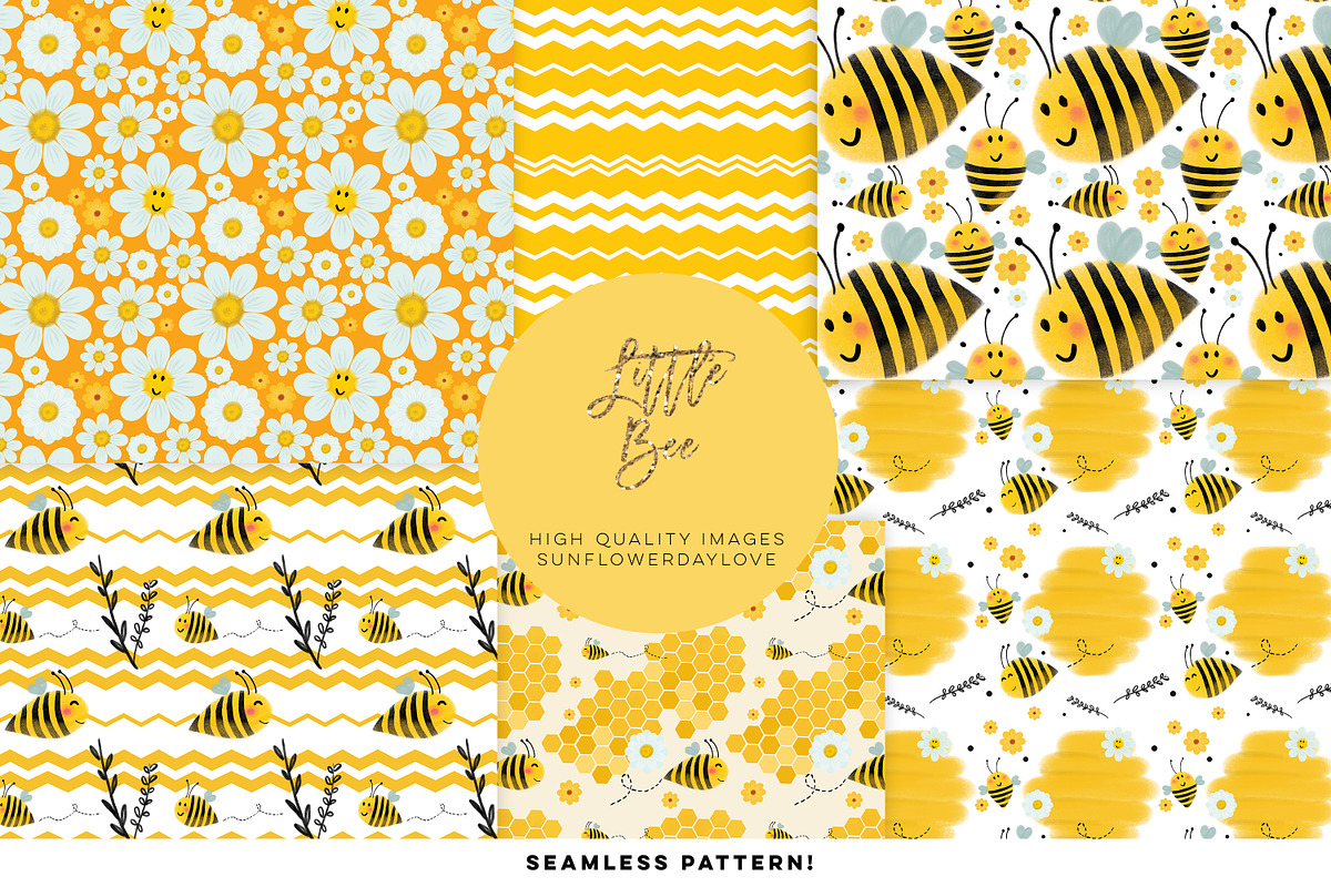 seamless Bee Digital Papers in Patterns - product preview 8