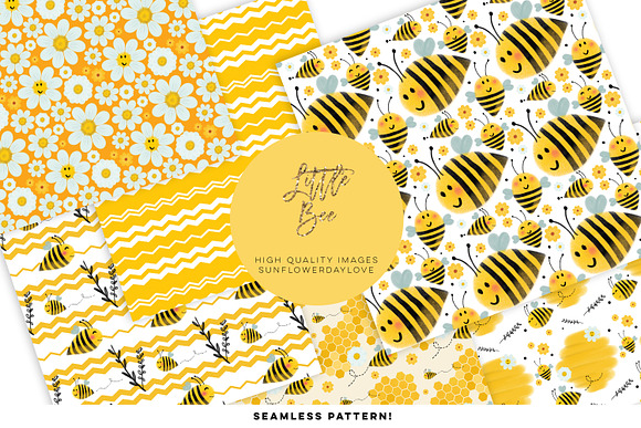 seamless Bee Digital Papers in Patterns - product preview 1