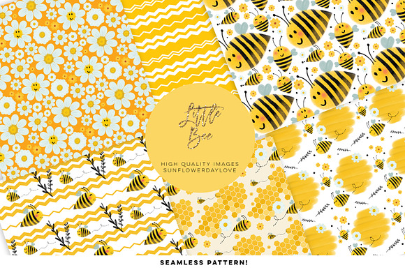 seamless Bee Digital Papers in Patterns - product preview 3