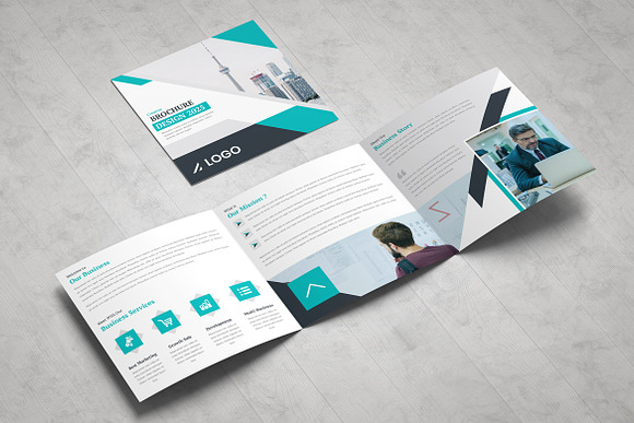 Corporate Square Trifold Brochure in Brochure Templates - product preview 1