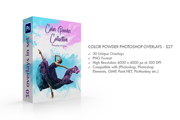 Color Powder Photoshop Overlays in Add-Ons - product preview 1