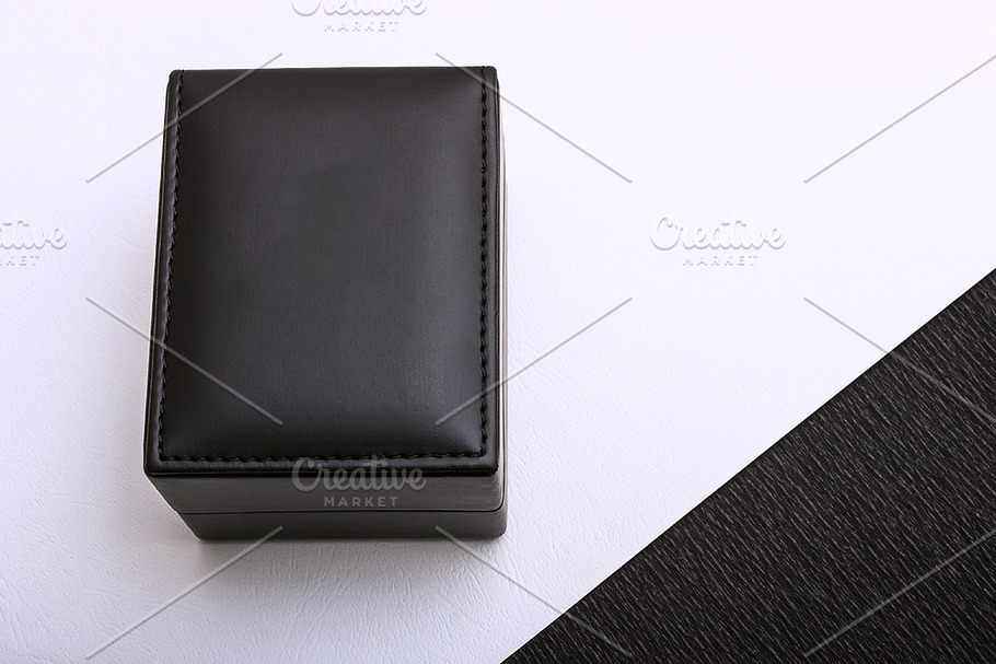 Mockup. Black leather box. in Product Mockups - product preview 8