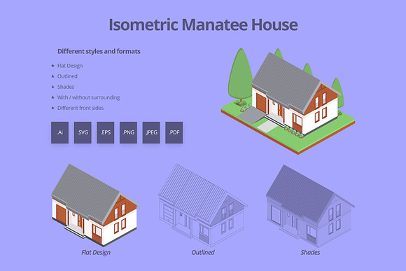 Isometric Manatee House in Illustrations - product preview 3