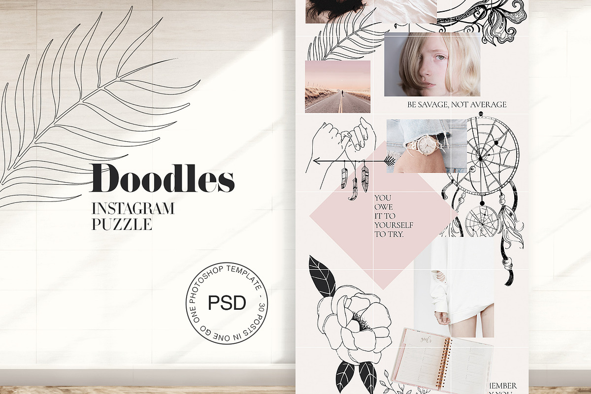 Doodles Instagram Puzzle in Instagram Templates - product preview 8
