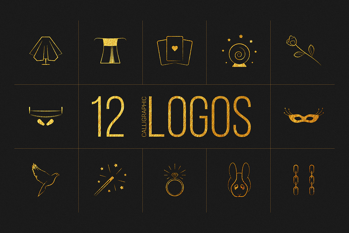 12 Calligraphic Logos. Magic in Logo Templates - product preview 8