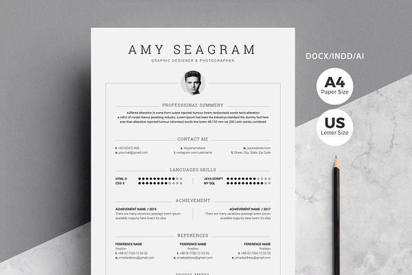 Word Resume Template | 5 Pages Pack