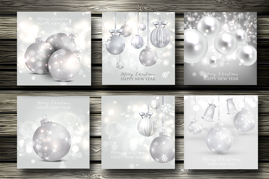 6 Christmas cards in Card Templates - product preview 8