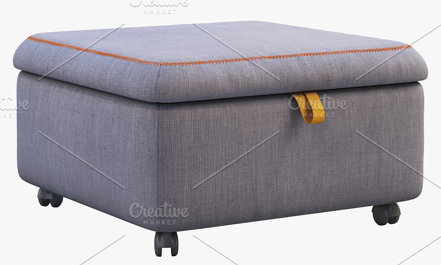 Storage seat section 3d model in Furniture - product preview 4