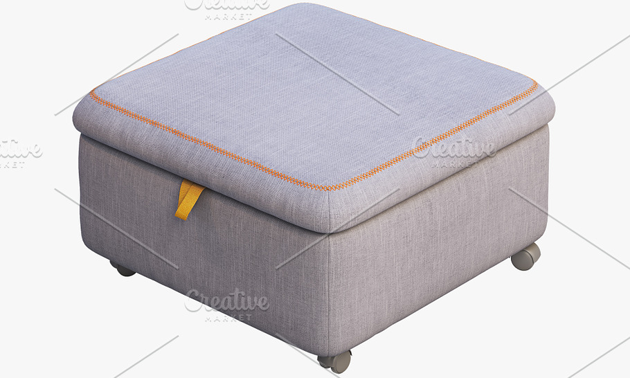 Storage seat section 3d model in Furniture - product preview 5