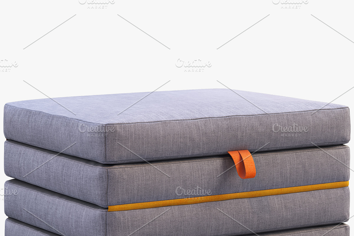 Mattress folding 3d model in Furniture - product preview 8