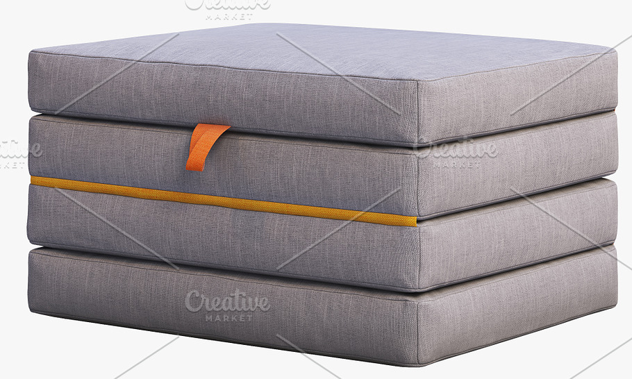 Mattress folding 3d model in Furniture - product preview 1